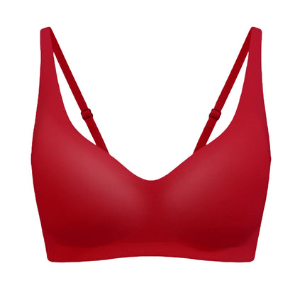 New Sexy Leopard Deep V Bra Women Seamless Wireless Underwear Elastic Lingerie Soft Comfortable Solid Color Bralette